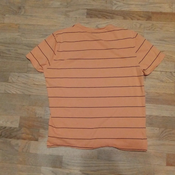 Lacoste T Shirt Size 6 Mens XL Orange Striped Casual Preppy - Picture 2 of 8